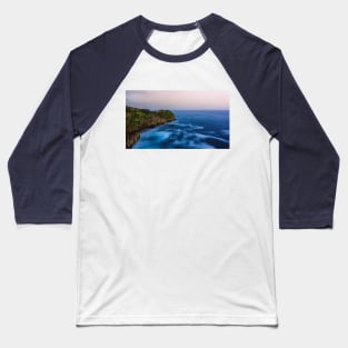 Slow-mo sea waves on a rocky beach Baseball T-Shirt